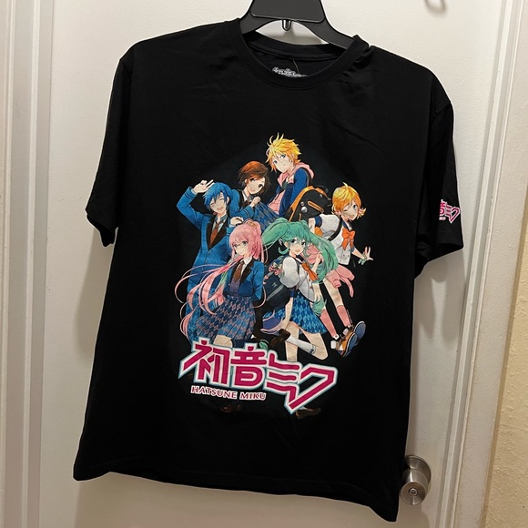 Hatsune Miku Vocaloid Anime T-Shirt Black Unisex Size Large - Picture 1 of 4